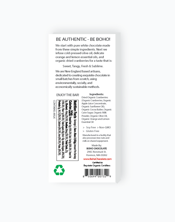 White Chocolate + Orange Olive Oil + Cranberries - NEW!